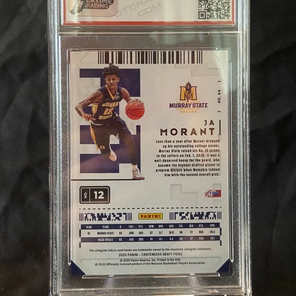2020 Panini Contenders Draft Picks Ja Morant Blue Holo MINT 9 OT #’d 32/99 NR SP - Picture 2 of 3